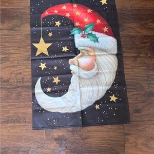 Lot of 2 Flags! Holiday Santa Moon Flag & Nativity.